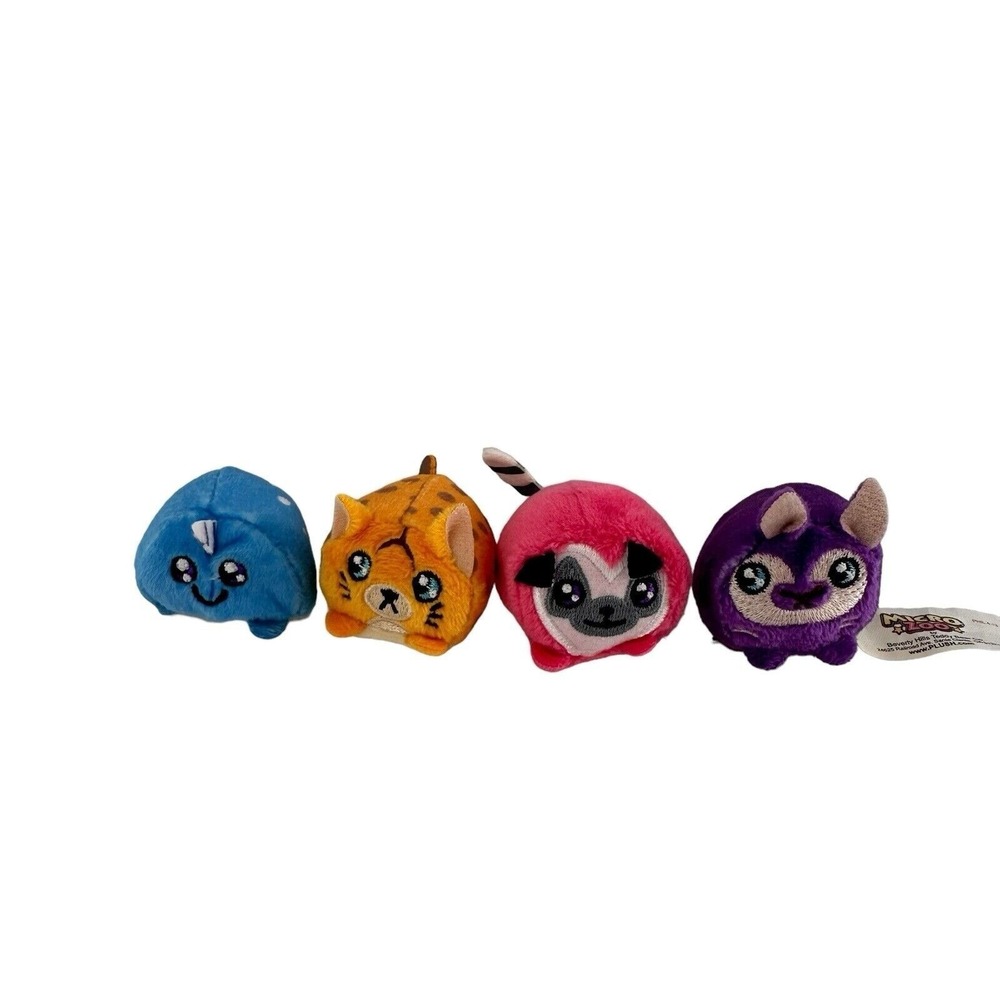 Set‎ Of 4 Micro Zoo Plush Animals Tiger Lemur Dog Beverly Hills Teddy Bear Co.